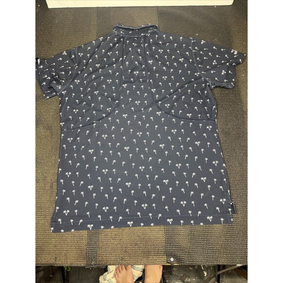 BONOBOS GOLF Slim Fit Polo Shirt Mens Medium Navy‎ Palm Tree Golf Short Sleeve - Picture 8 of 8